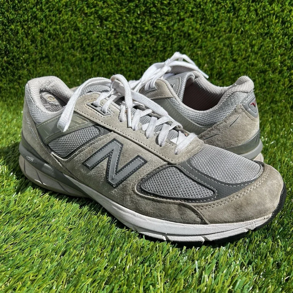 New Balance 990v5 Shoes Men Size 11.5 Grey Made in USA M990GL5 Suede Mesh